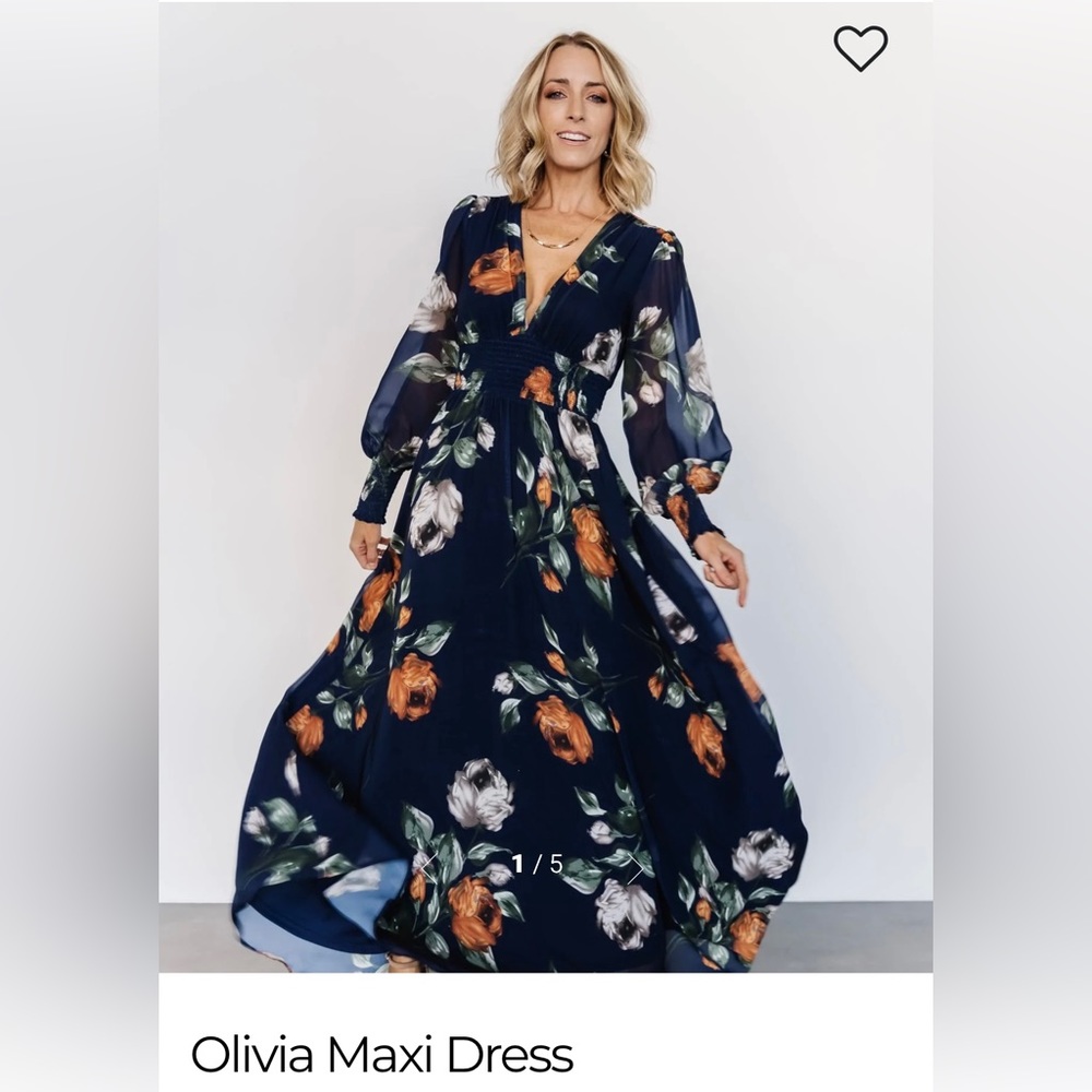 Baltic Born Olivia Maxi Dress Midnight Navy Floral size 2XL like new condition